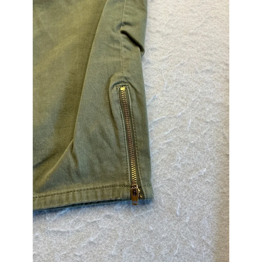 Banana Republic Pants Womens‎ 8A Green Twill Zip Leg Skinny Whispering Pine